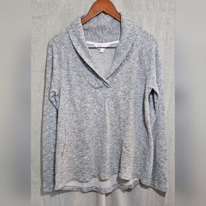 Lilka for Anthropologie Shawl Collar Terry Cotton Pullover